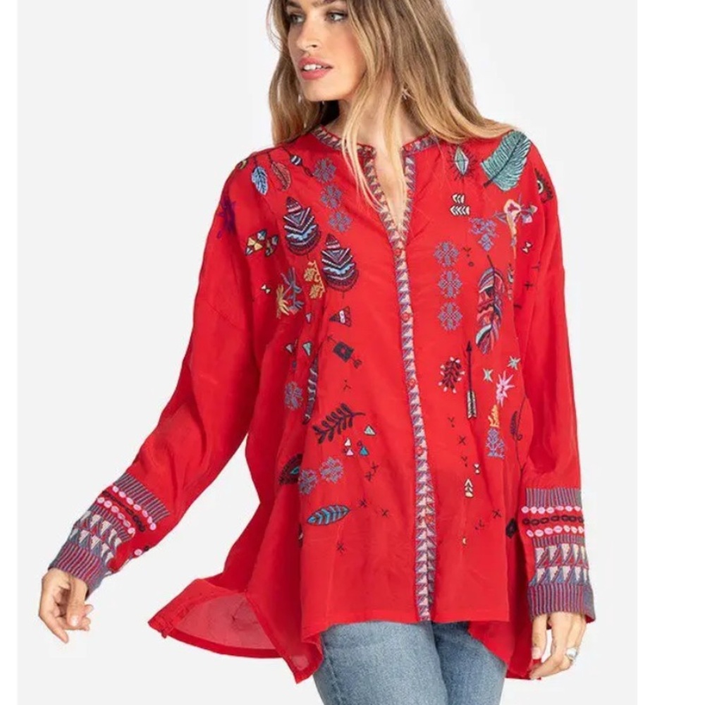 Rare Johnny Was Reveria Button Down Blouse